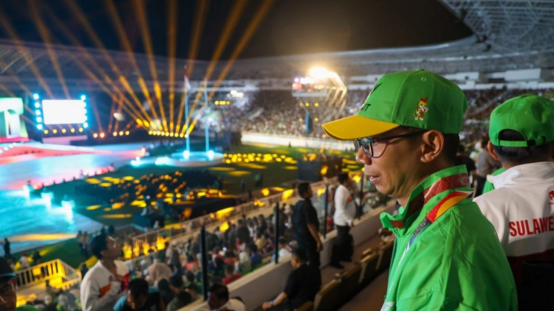 Penutupan Pekan Olahraga Nasional (PON) XXI Aceh-Sumut resmi ditutup di Stadion Utama Sumatera Utara, pada Jumat (20/9). [Foto: Adpimpro Setda Banten]