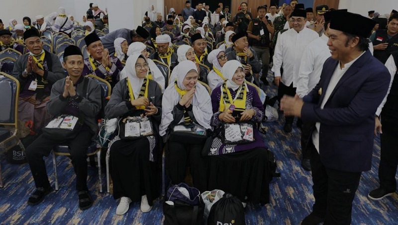 Penyambutan jamaah haji Provinsi Banten. [Foto: Dok/RMN]