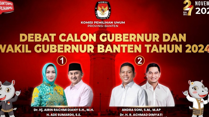 Debat calon gubernur dan wakil gubernur Banten putaran pertama. [Foto: YouTube KPU Banten/RMN]