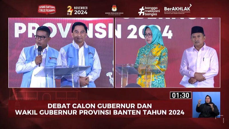 Debat kedua Cagub dan Cawagub Banten. [Foto: Repro/RMB]