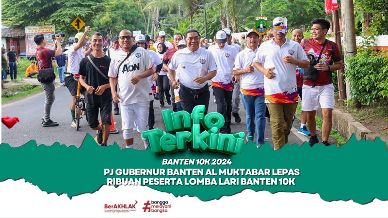 Pj Gubernur Banten Al Muktabar saat melepas ribuan perserta Lomba Banten 10K. [Foto; Dok Adpimpro Setda Banten/RMB]