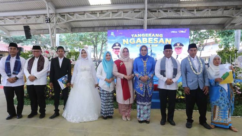 82 pasangan suami dan istri resmi sah menikah di protgram Tangerang Ngabesan 2025. -Dok Pemkot Tangerang -