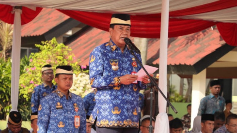 Bupati Tangerang Maesyal Rasyid di hari jadi Pancasila. - Foto: Dok Pemkab Tangerang -
