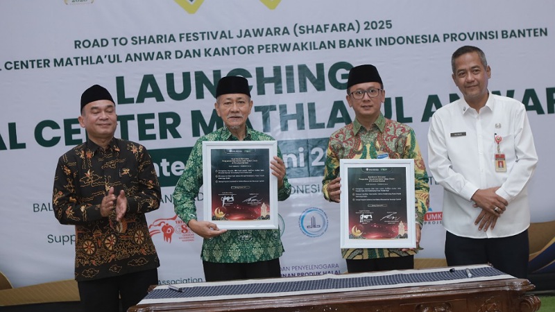 Halal Center Mathla’ul Anwar dideklarasikan dalam seremoni penuh khidmat di Aula Surosowan, Kantor Perwakilan Bank Indonesia Provinsi Banten, Rabu (25/6/2025). - Foto: Dok MA/RMN -