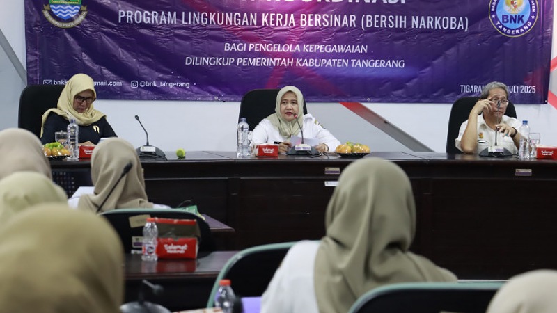 Pemkab Tangerang mengandeng  Badan Narkotika Kabupaten (BNK) Tangerang, menggelar sosialisasi Pencegahan dan Pemberantasan, Penyalahgunaan dan Peredaran Gelap Narkotika dan Prekursor Narkotika untuk ASN - Prokopim Tangerang -