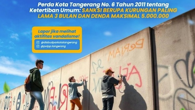 Stop Vandalisme! Kreativitas Boleh, Tapi Jangan Coret-Coret Kota! Pemkot Tangerang akan menindak tegas aksi vandalisme - Dok. Pemkot Tangerang -