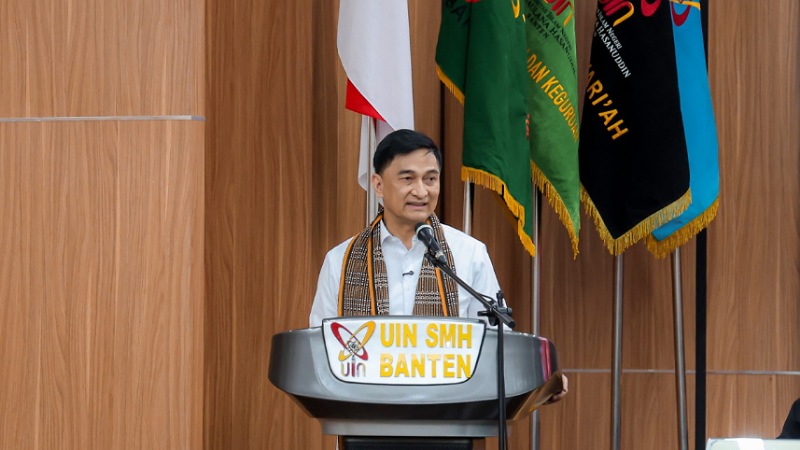 Pemprov Banten dan UIN SMH Perkuat Sinergi Kebijakan Daerah Wagub Banten Dimyati Natakusumah saat menghadiri Sidang Senat Terbuka Dies Natalis ke-63 UIN SMH Banten di Auditorium Kampus Palima, Senin (27/10/2025). - Biro Adpimpro Banten -
