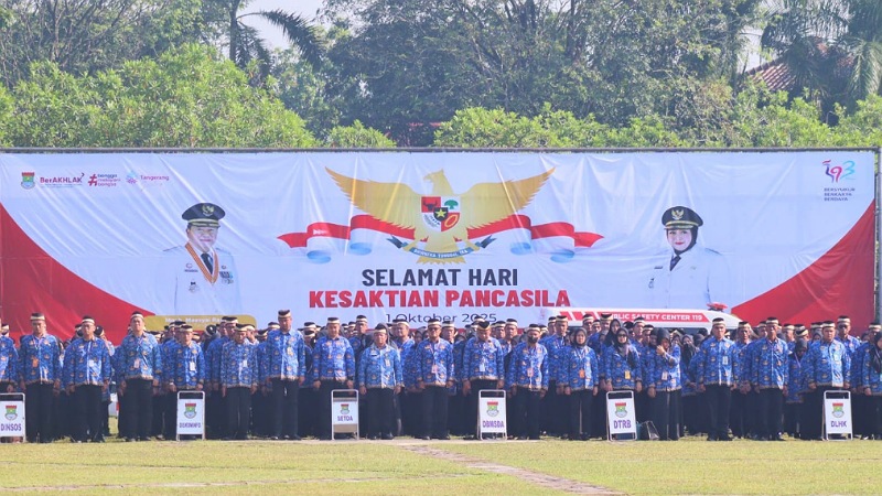 Peringatan Hari Kesaktian Pancasila di Lapangan Raden Aria Yudhanegara, Pusat Pemerintahan Kabupaten Tangerang, Rabu (1/10/25) - Prokopim Tangerang -