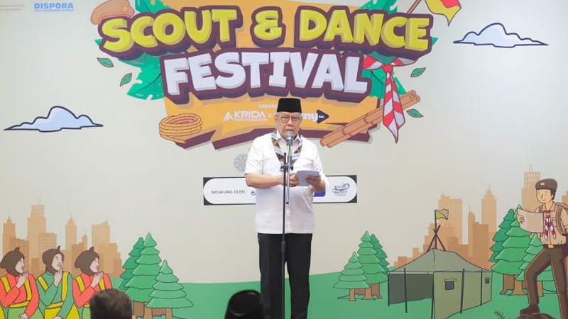 Wali Kota Tangsel Benyamin Davnie t saat membuka kegiatan Scout & Dance Festival di Transpark Mall Bintaro, Sabtu (15/11/2025). - Dok. Pemkot Tangsel -