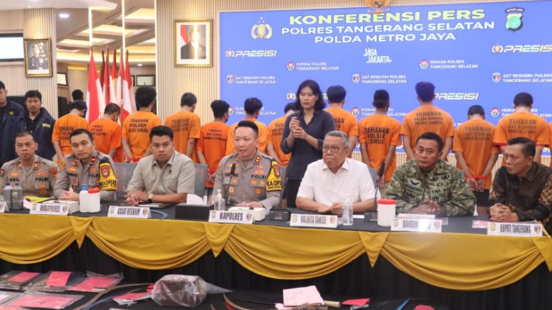 Polres Tangsel Ungkap 12 Kasus Kejahatan dalam Dua Bulan, 16 Tersangka Diamankan