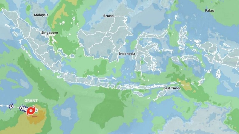 BMKG pantau Siklon Tropis Grant dekat Lampung, picu gelombang tinggi hingga 2,5 meter - Dok BNKG -