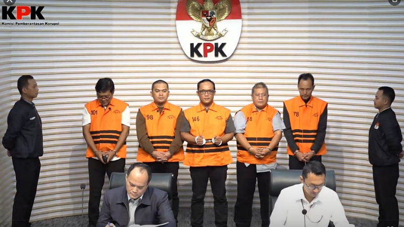Konfersi Pers KPK tekait OTT KPK Bupati Lampung Tengah dan penetapan tersangka gratfiikasi - Tangkapan Layar KPK -