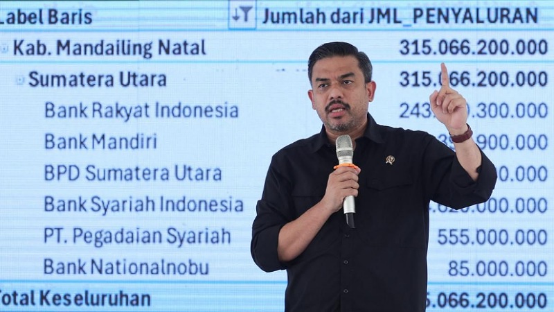 Menteri UMKM Maman Abdurrahman saat kunjungan kerja ke Kabupaten Mandailing Natal, Sumatera Utara, Kamis (4/12/2025).  - Humas Kemen UMKM -