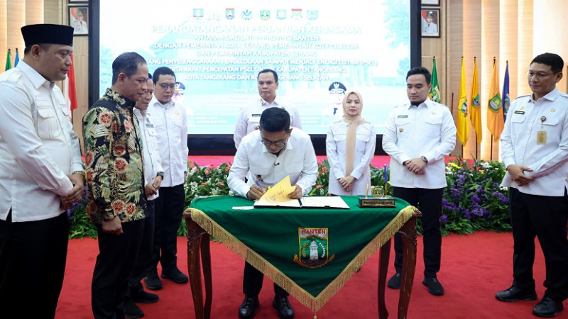 Banten Gaspol! Sampah Disulap Jadi Listrik, Andra Soni Teken Kesepakatan PSEL