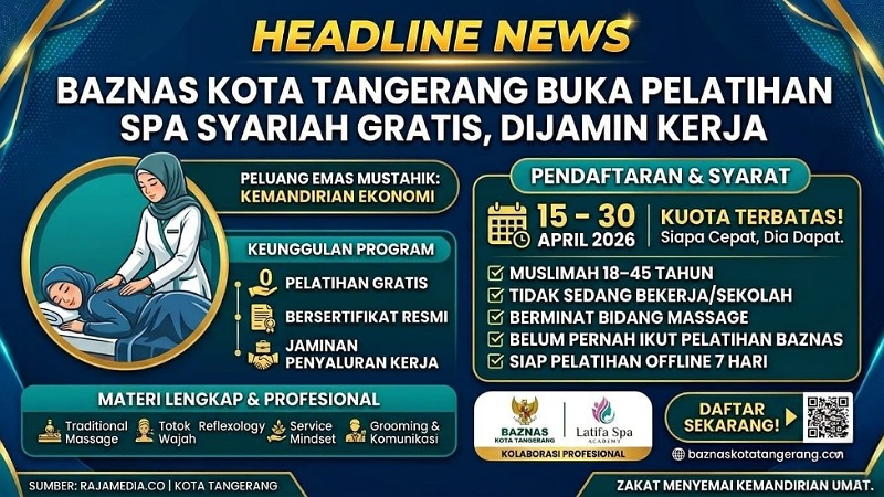 BAZNAS Kota Tangerang Buka Pelatihan Spa Syariah Gratis, Dijamin Kerja