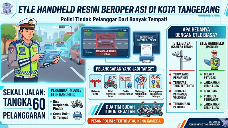 ETLE Handheld Hadir di Kota Tangerang, Tilang Lebih Mobile dan Cepat!