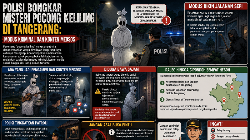 Polisi Bongkar Misteri Pocong Keliling di Tangerang: Modus Kriminal dan Konten Medsos