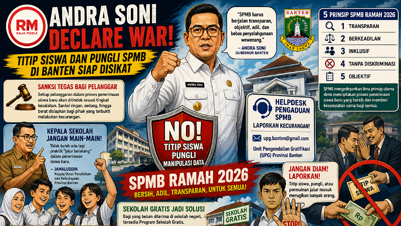 Andra Soni Declare War! Titip Siswa dan Pungli SPMB di Banten Siap Disikat