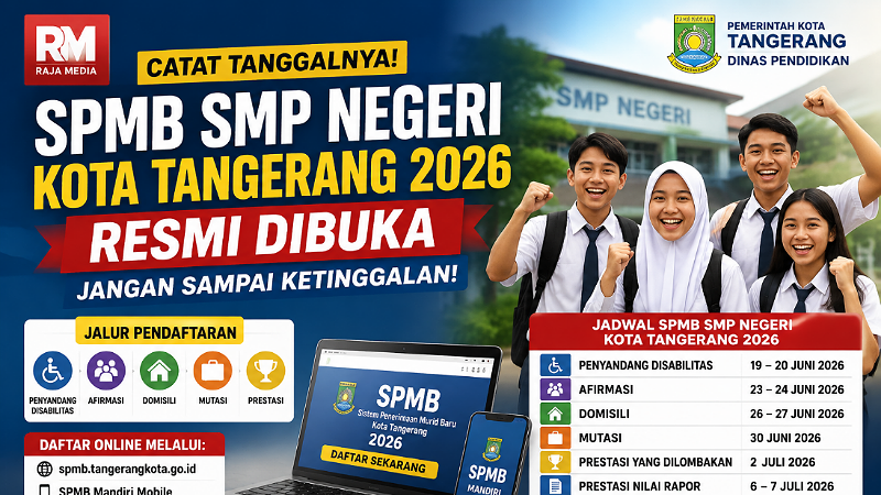 SPMB SMP Negeri Kota Tangerang 2026 Dibuka, Jangan Sampai Ketinggalan!