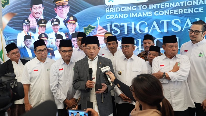 Menag Nasaruddin Umar saat memberikan keterangan Pers - Foto: Dok. Kemenag -