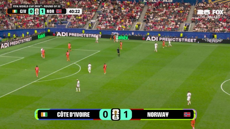 Babak Pertama: Norwegia Unggul 1-0 atas Pantai Gading