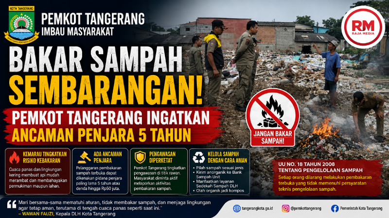 Bakar Sampah Sembarangan! Pemkot Tangerang Ingatkan Ancaman Penjara 5 Tahun
