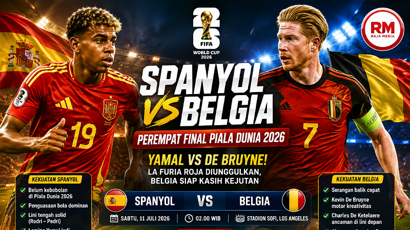 BIG MATCH PIALA DUNIA! Spanyol Favorit, Belgia Datang Bawa Misi Kejutan