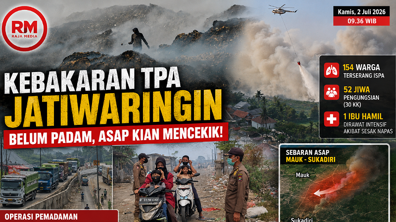 <i>Update:</i> Kebakaran TPA Jatiwaringin Belum Jinak, 154 Warga Terserang ISPA