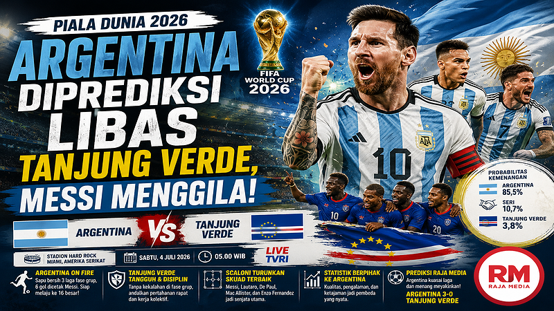 Partai Hdup Mati! Argentina Diprediksi Libas Tanjung Verde, Messi Menggila