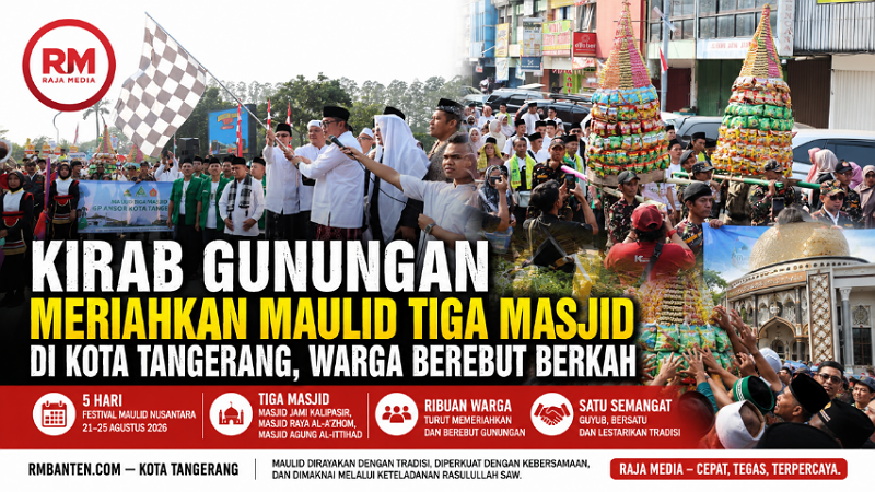 Kirab Gunungan Meriahkan Maulid Tiga Masjid di Kota Tangerang, Warga Berebut Berkah