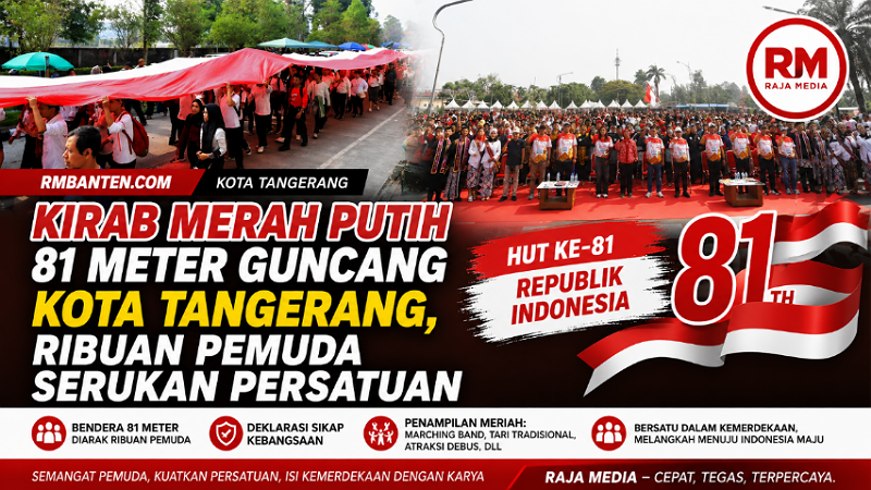 Kirab Merah Putih 81 Meter Guncang Kota Tangerang, Ribuan Pemuda Serukan Persatuan