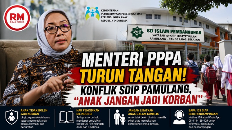 Menteri PPPA Arifah Fauzi menyampaikan keprihatinan atas konflik SDIP Pamulang dan UIN Jakarta. Ia menegaskan anak jangan jadi korban - Ilustrasi RMN -