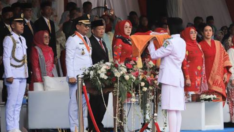 Wali Kota Tangerang Sachrudin saat memimpin Peringatan HUT ke-81 Republik Indonesia di Lapangan Ahmad Yani, Kota Tangerang, Senin (17/8/2026). - Diskominfo Kota Tangerang -