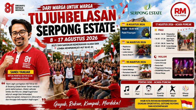 Semarak HUT RI ke-81, Serpong Estate Gelar Tujuhbelasan 8–17 Agustus