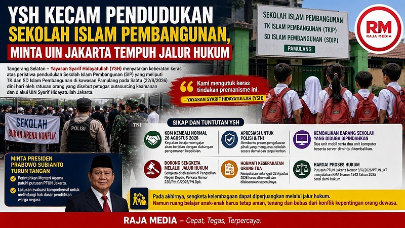 YSH Kecam Pendudukan SIP Pamulang, Minta UIN Jakarta "Gentle" Tempuh Jalur Hukum