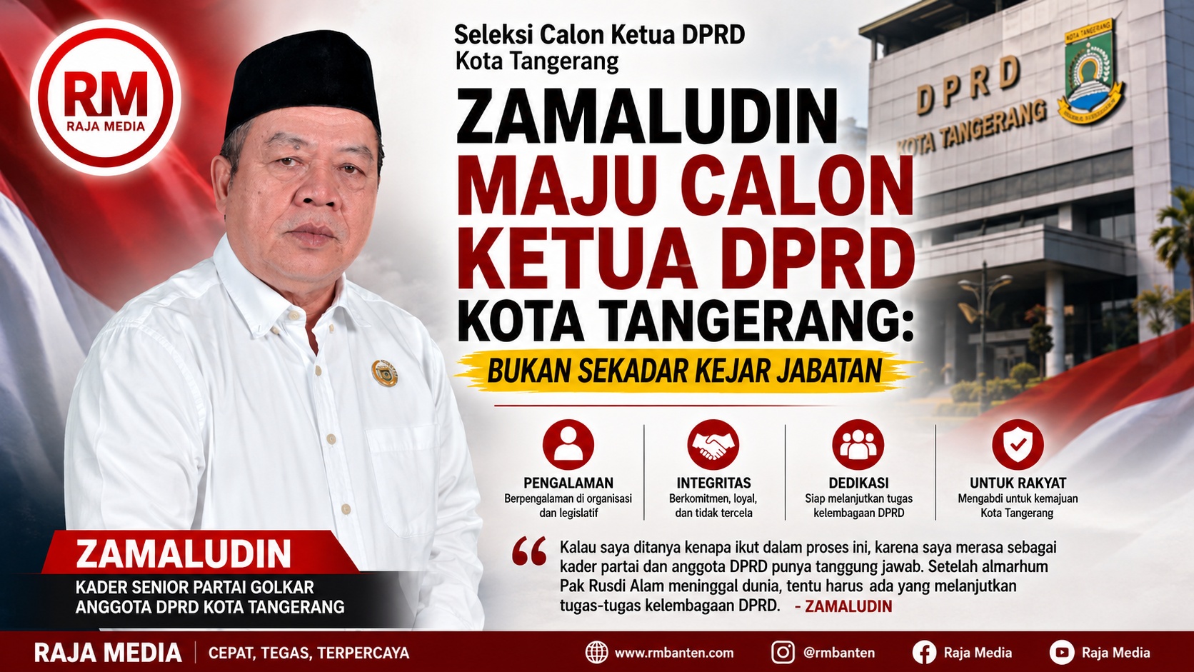 Zamaludin maju mencalonkan diri Ketua DPRD Kota Tangerang - Ilustrasi RMN -