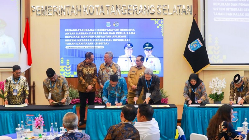 46 Kepala Daerah Tandatangani Replikasi SISGITA Tangsel, Data Tanah dan Pajak Diintegrasikan