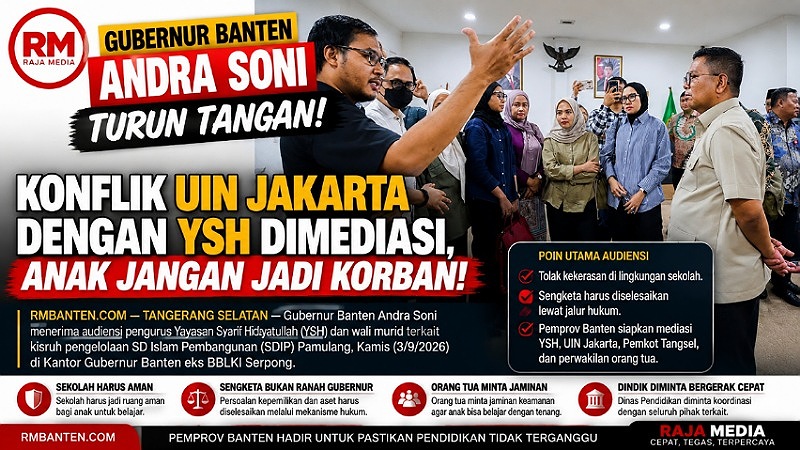 Gubernur Andra Soni menegaskan sekolah harus menjadi tempat yang aman bagi anak, tidak boleh ada kekerasan maupun tindakan yang mengarah pada intimidasi di lingkungan sekolah - RMN -