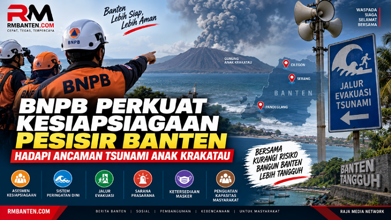 BNPB Perkuat Kesiapsiagaan Pesisir Banten Hadapi Ancaman Tsunami Anak Krakatau