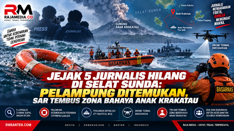 Jejak 5 Jurnalis Hilang: Pelampung Ditemukan, SAR Tembus Zona Bahaya Anak Krakatau