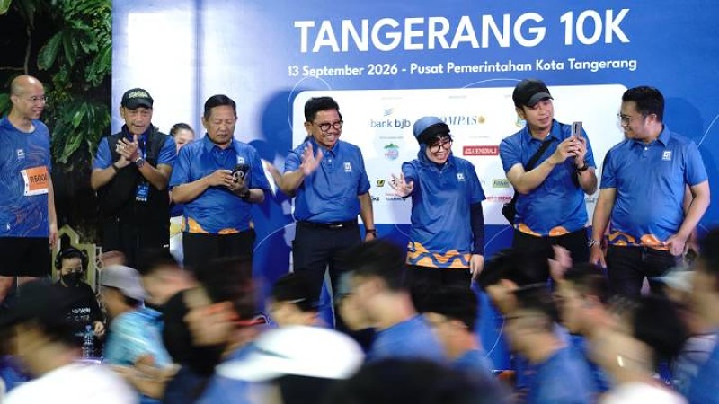 Wli Kota Tangerang Sachrudin saat membuka Tangerang 10K 2026 - Foto: Dok Pemkot Tangerg -