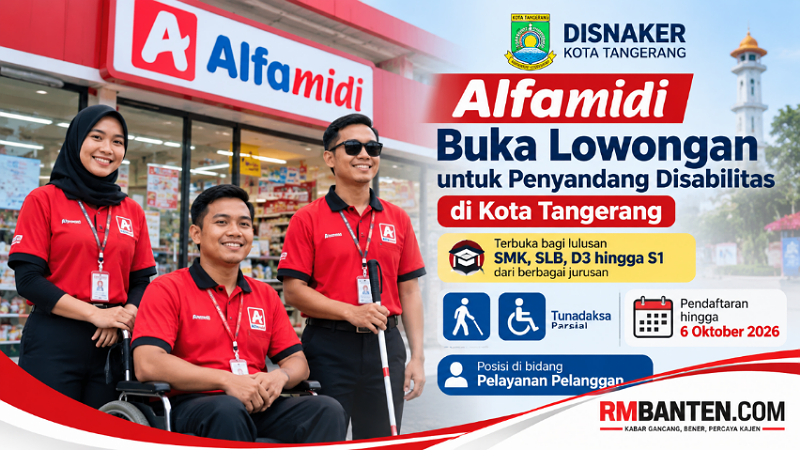 Lowonga buat penyandang disabilitas di Kota Tangerang dari Alfamidi - Ilustrasi RMN -