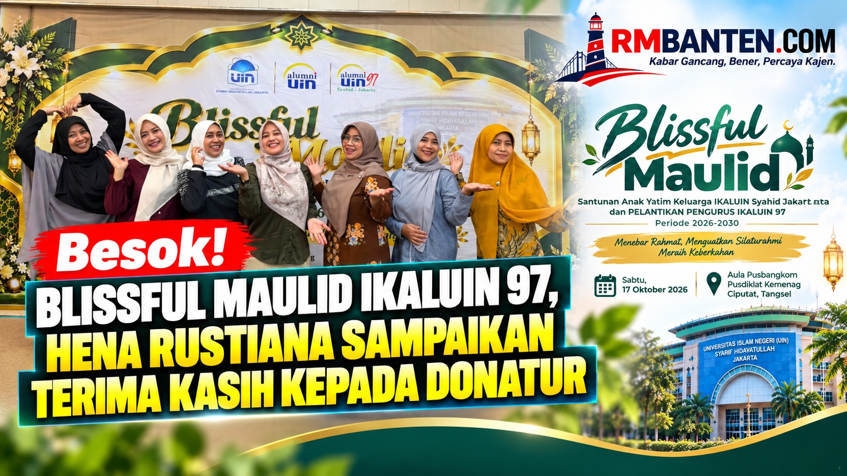 Besok! Blissful Maulid IKALUIN 97, Hena  Sampaikan Terima Kasih kepada Donatur