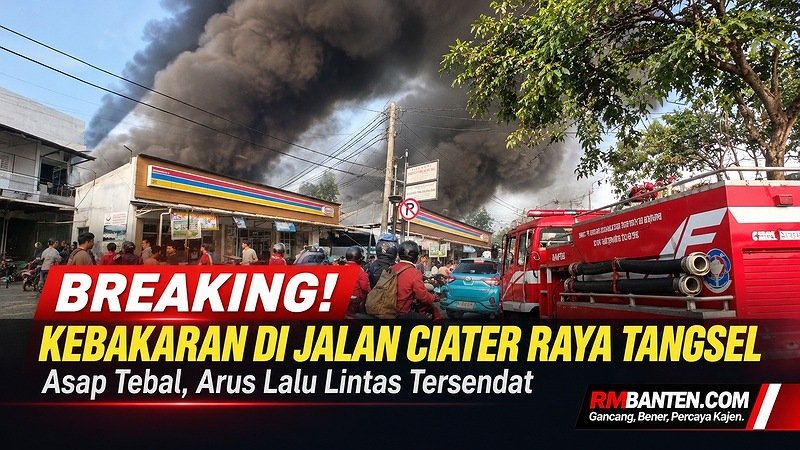 BREAKING: Kebakaran di Jalan Ciater Raya Tangsel! Asap Tebal, Arus Lalu Lintas Tersendat