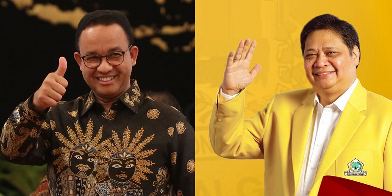 Kolase Anies Baswedan dan Airlangga Hartato/Repro