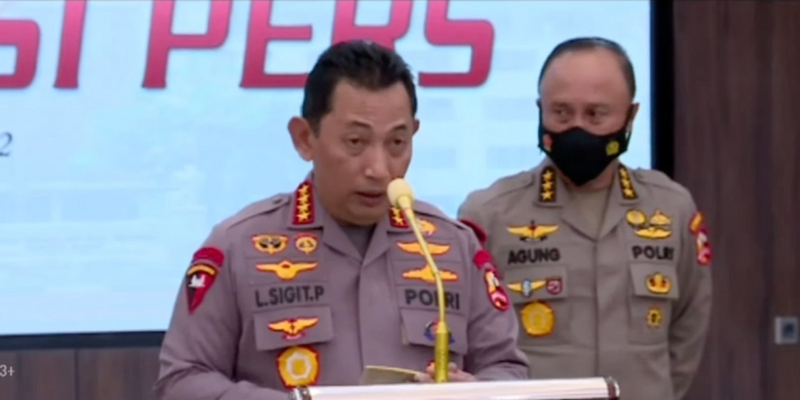 Konferensi pers Kapolri Jenderal Listyo Sigit Prabowo soal penangkapan Irjen Teddy Minahasa/Repro