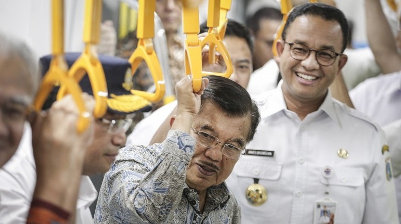 Mantan Wapres RI Jusuf Kalla dan Anies Baswedan dalam satu kesempatan/Net