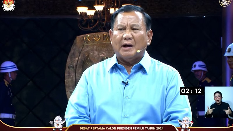 Capres nomor urut 2, Prabowo Subianto. (Tangkapan Layar)