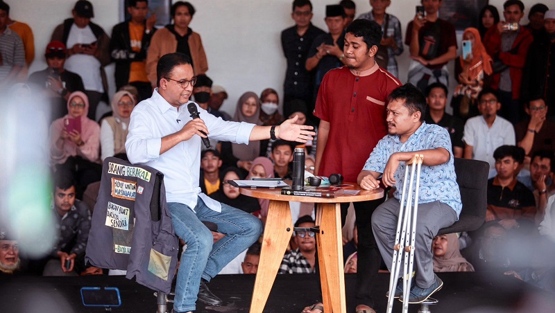 Capres nomor urut 1, Anies Baswedan di acara Desak Anies di Sumbar. (Foto: Ist)