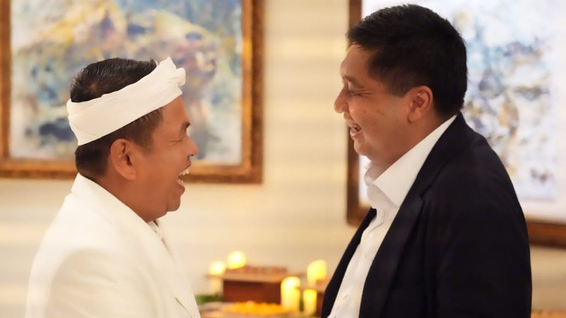 Menteri PKP Maruarar Sirait saat menerima Gubernur Jabar Dedi Mulyadi di open house Natal. - Istimewa -